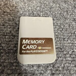 Performance Memory Card Sony PlayStation 1 PS1 Gray Console Save Data Retro